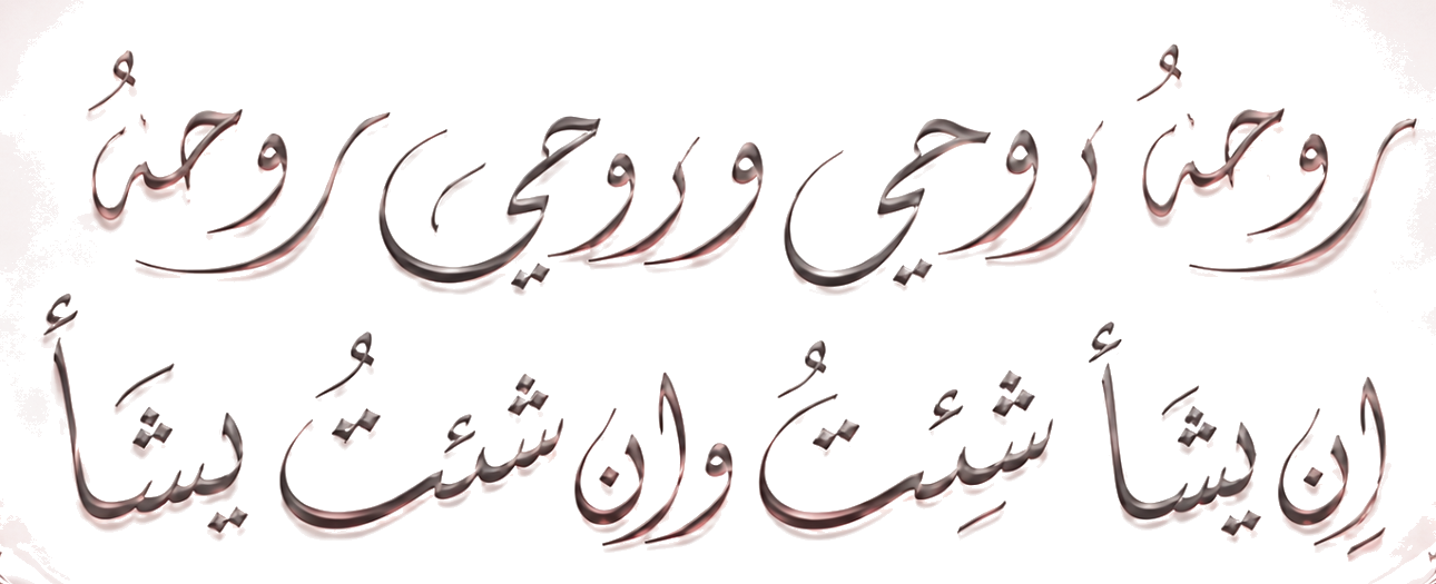 روحهُ روحي وروحي روحهُ — إن يشأ شئتُ وإن شئتُ يشأ